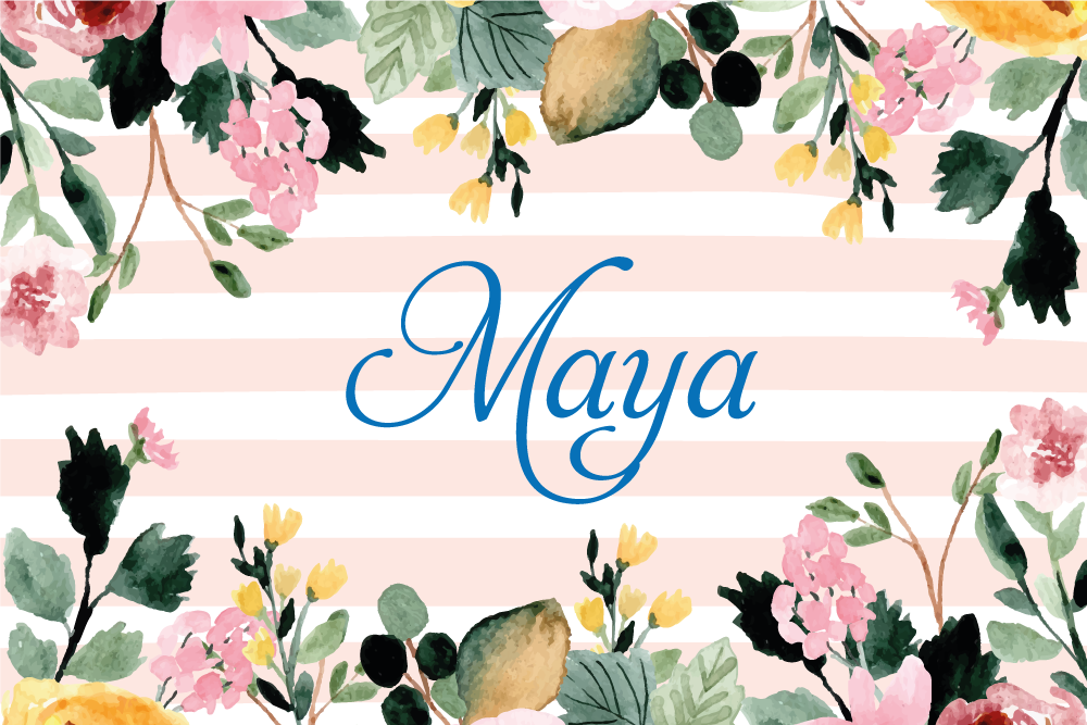 Personalizable placemat with floral custom name - TenStickers