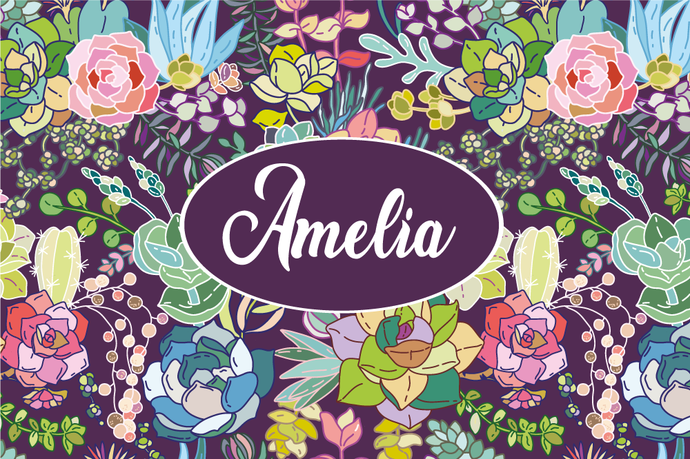 Personalizable placemat with floral custom design - TenStickers