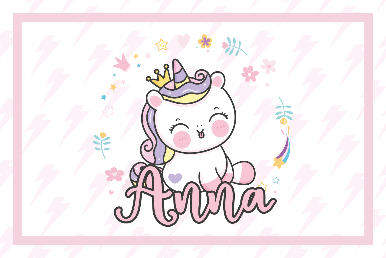 Children placemat with adorable unicorn design - TenStickers