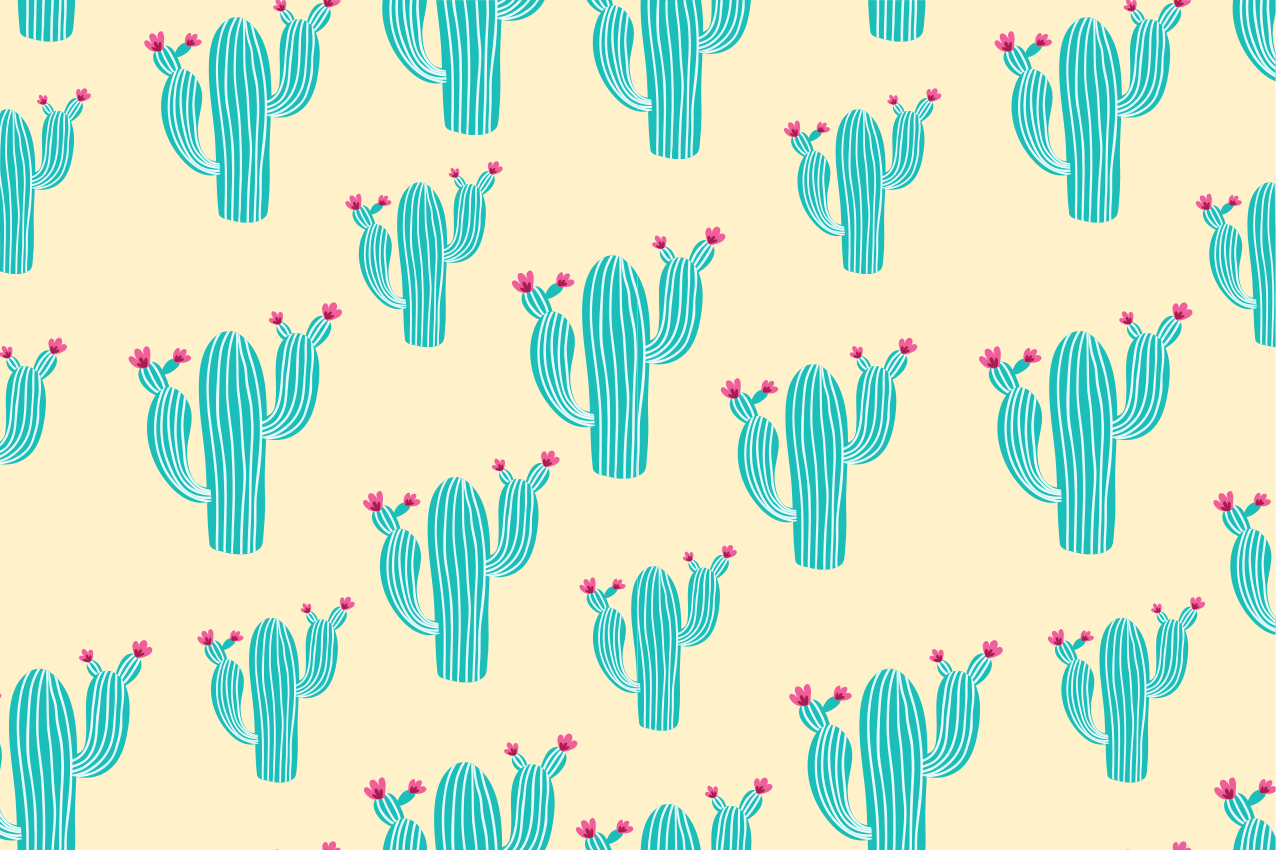 Original placemat cactus pattern joy - TenStickers