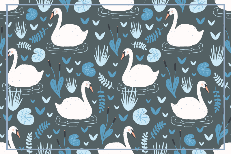 Original placemat with swan pattern design - TenStickers