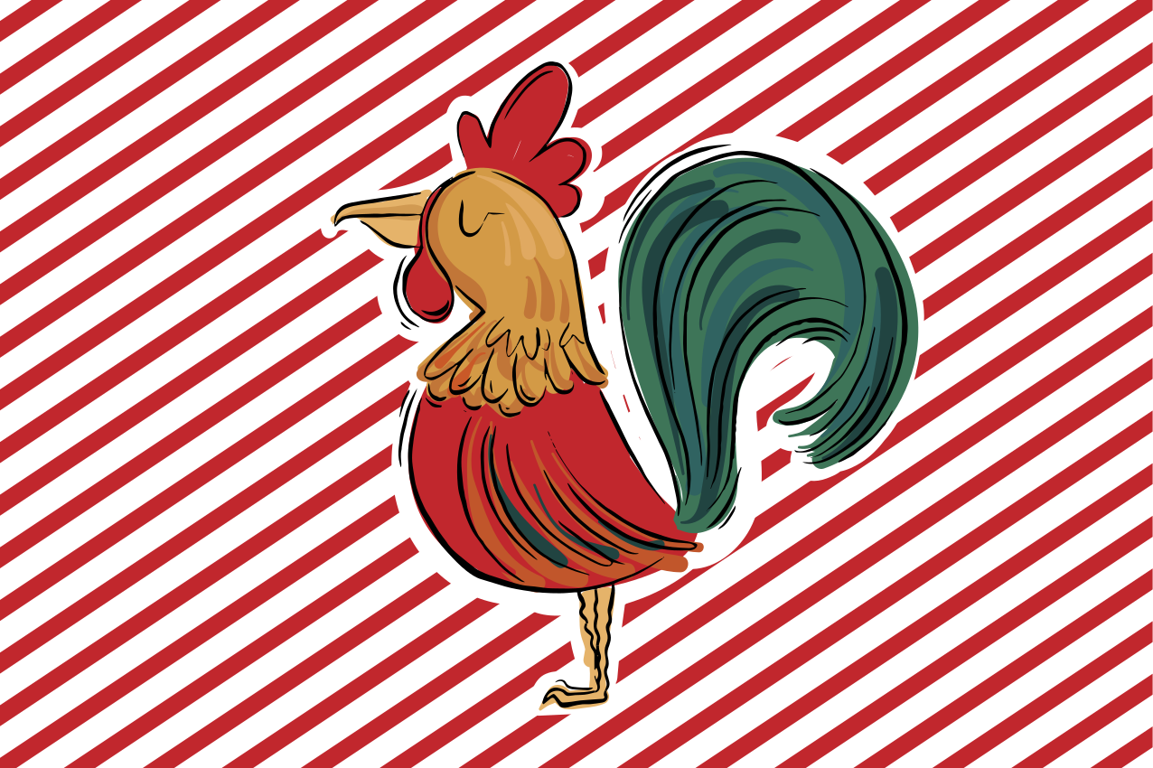 Original placemat rooster with stripes - TenStickers