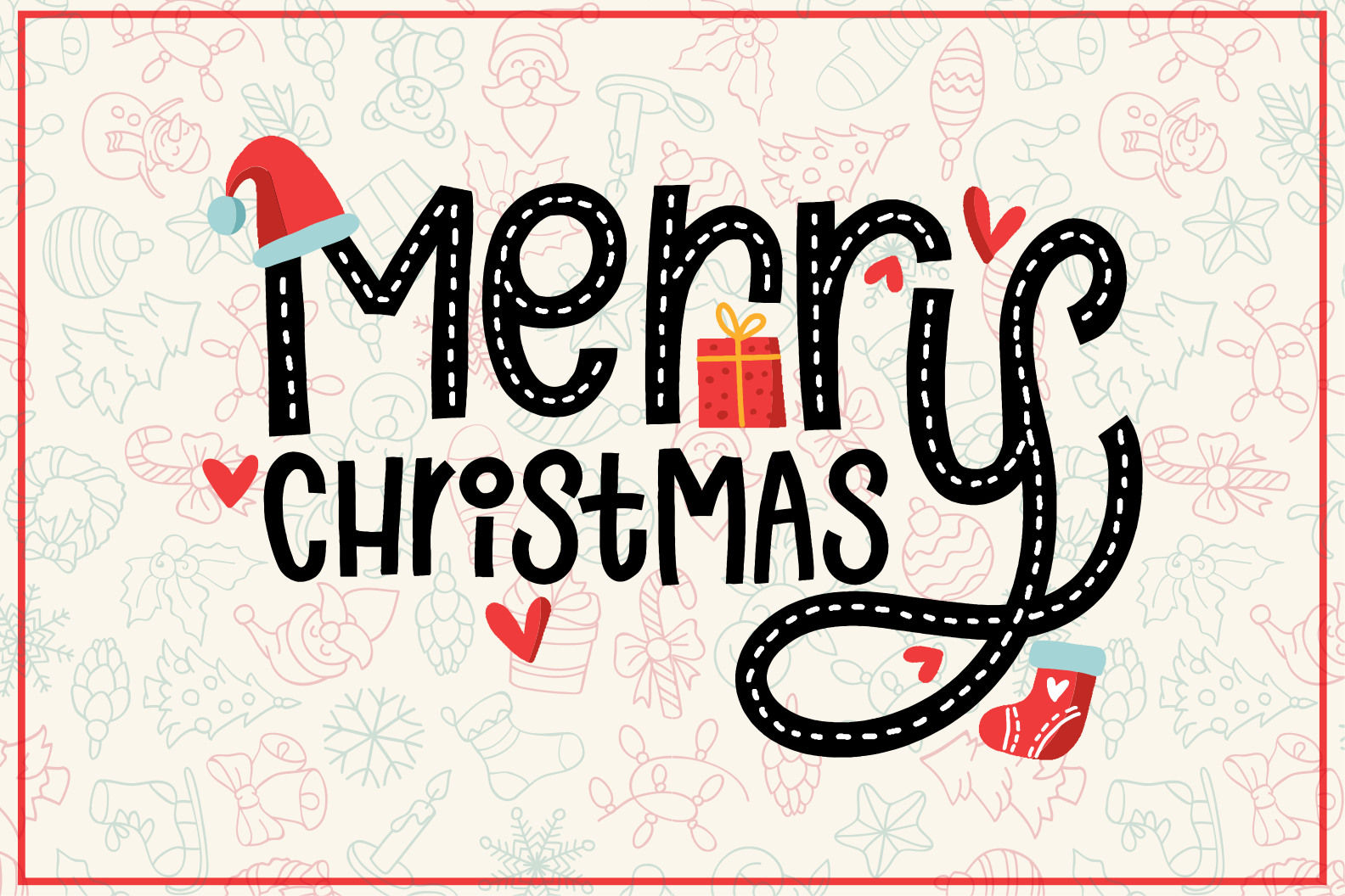 Merry christmas message christmas placemat - TenStickers