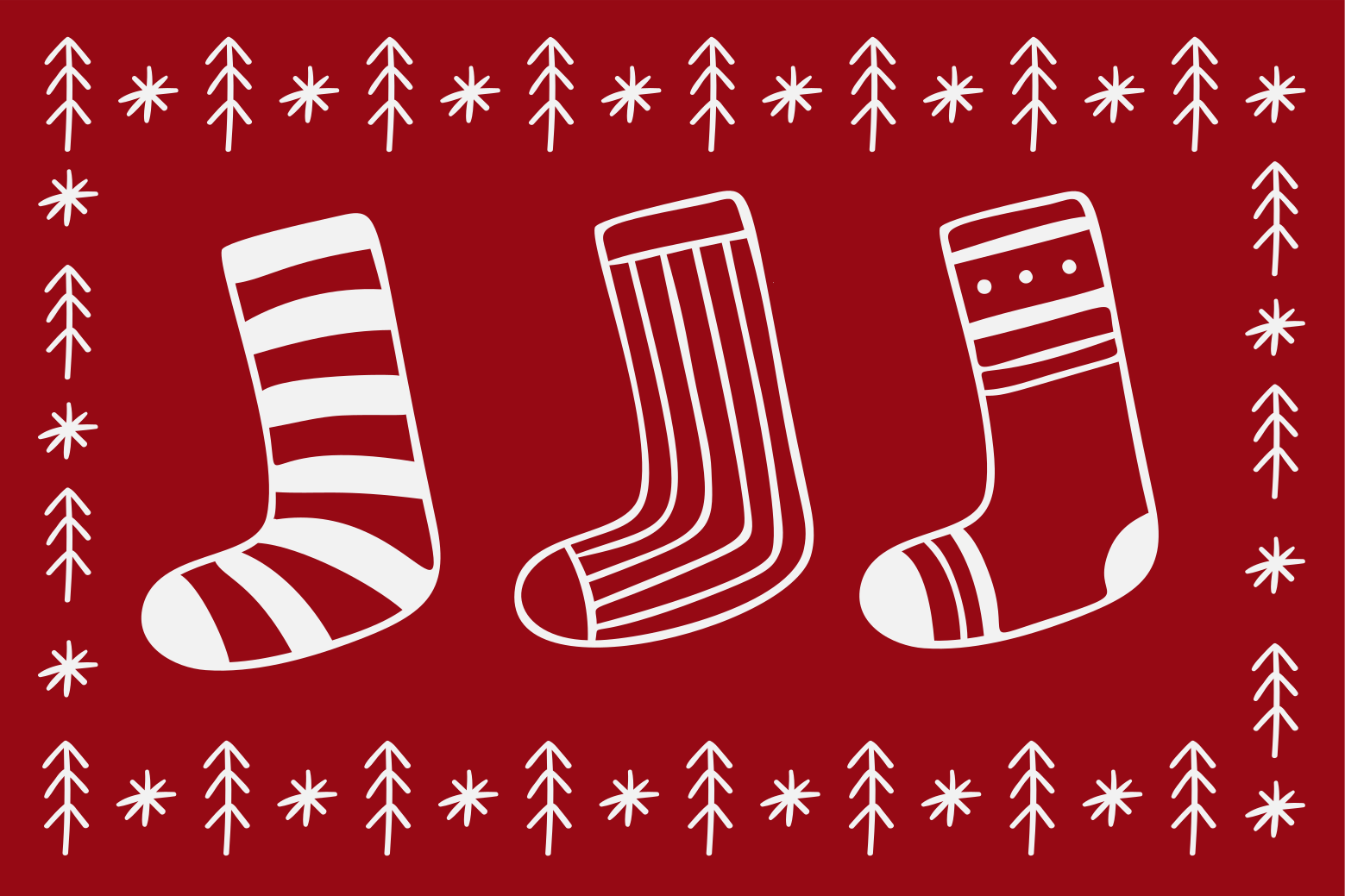 Christmas placemat with festive sock designs - TenStickers