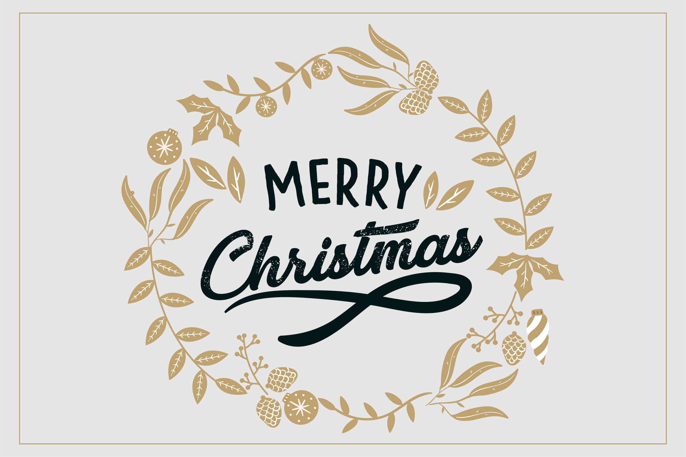 Christmas placemat merry christmas wreath - TenStickers