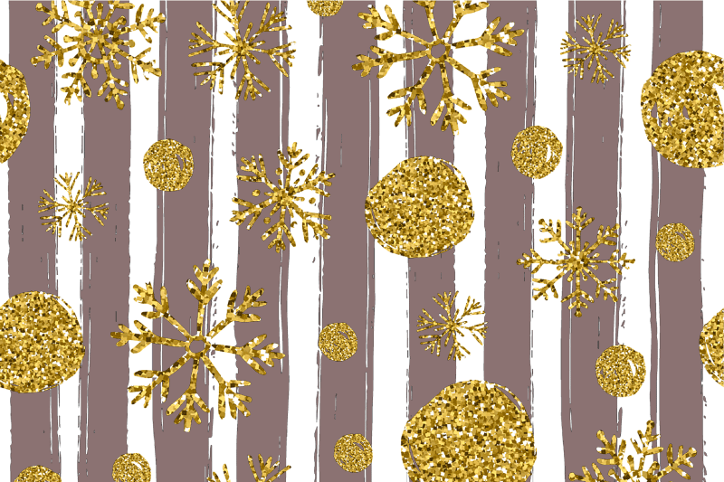 Christmas placemat with festive gold snowflakes - TenStickers