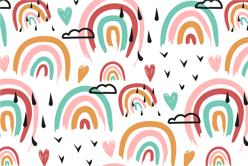 Children placemat rainbow heart design - TenStickers