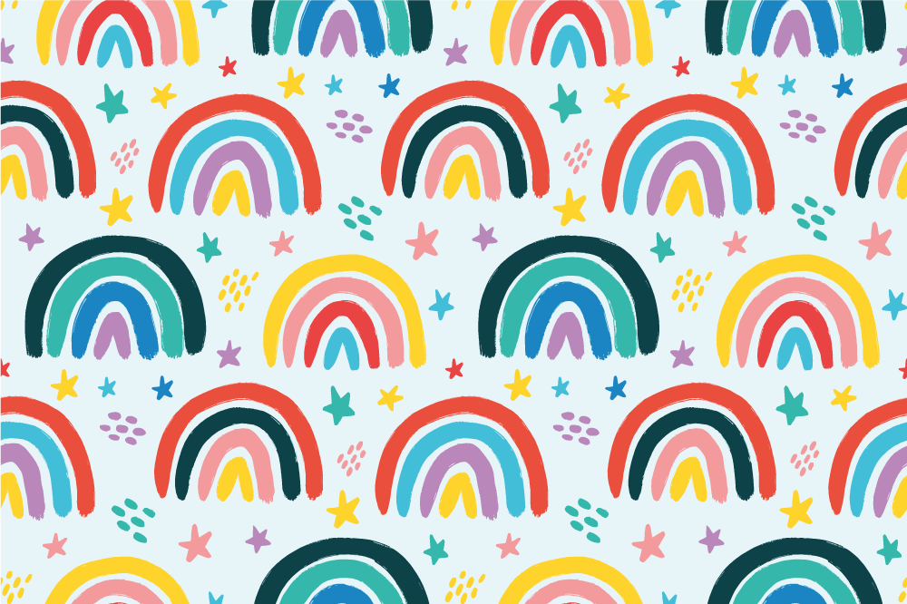 Lively rainbow elements children placemat - TenStickers