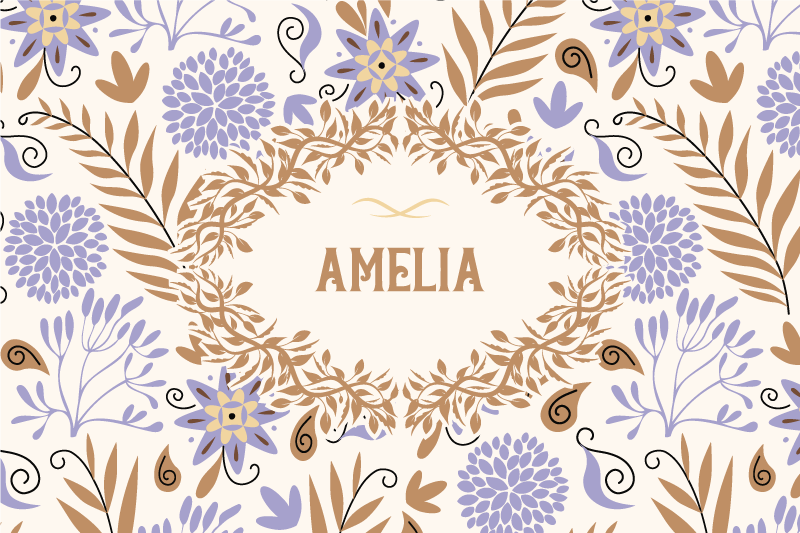 Personalizable placemat flower pattern placemats - TenStickers
