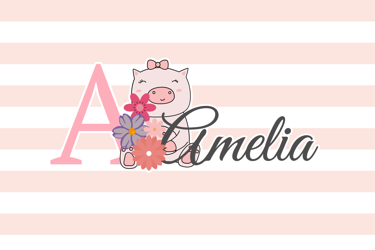 Children placemat cute piggy character - TenStickers