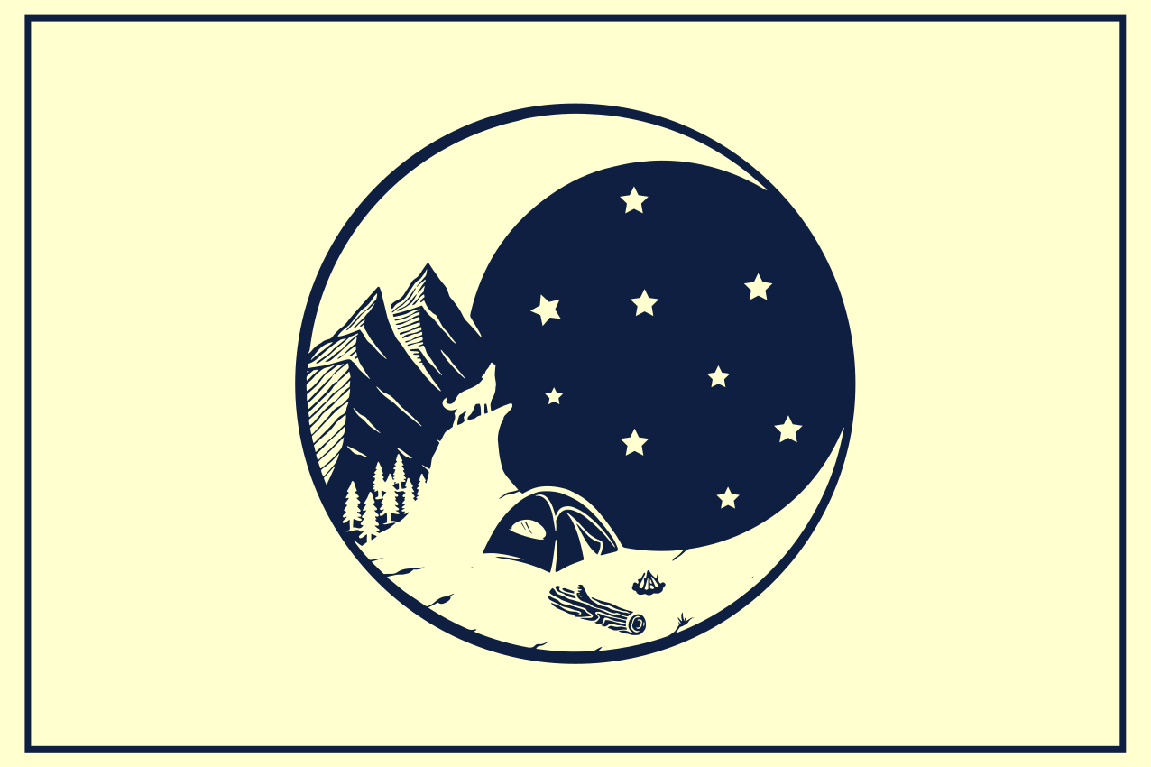 Camping mountain landscape original placemats - TenStickers