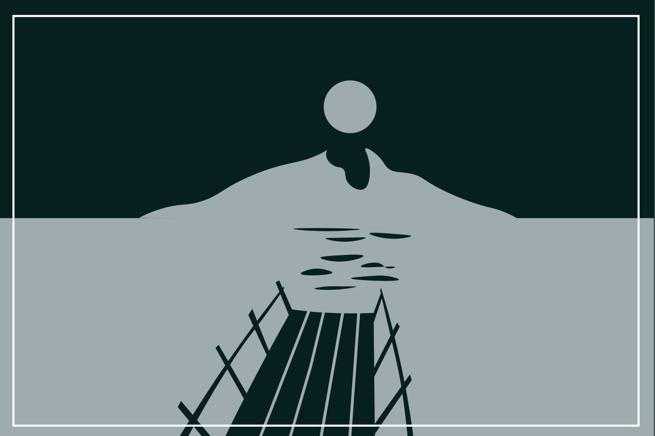 Modern placemat bridge over water design - TenStickers