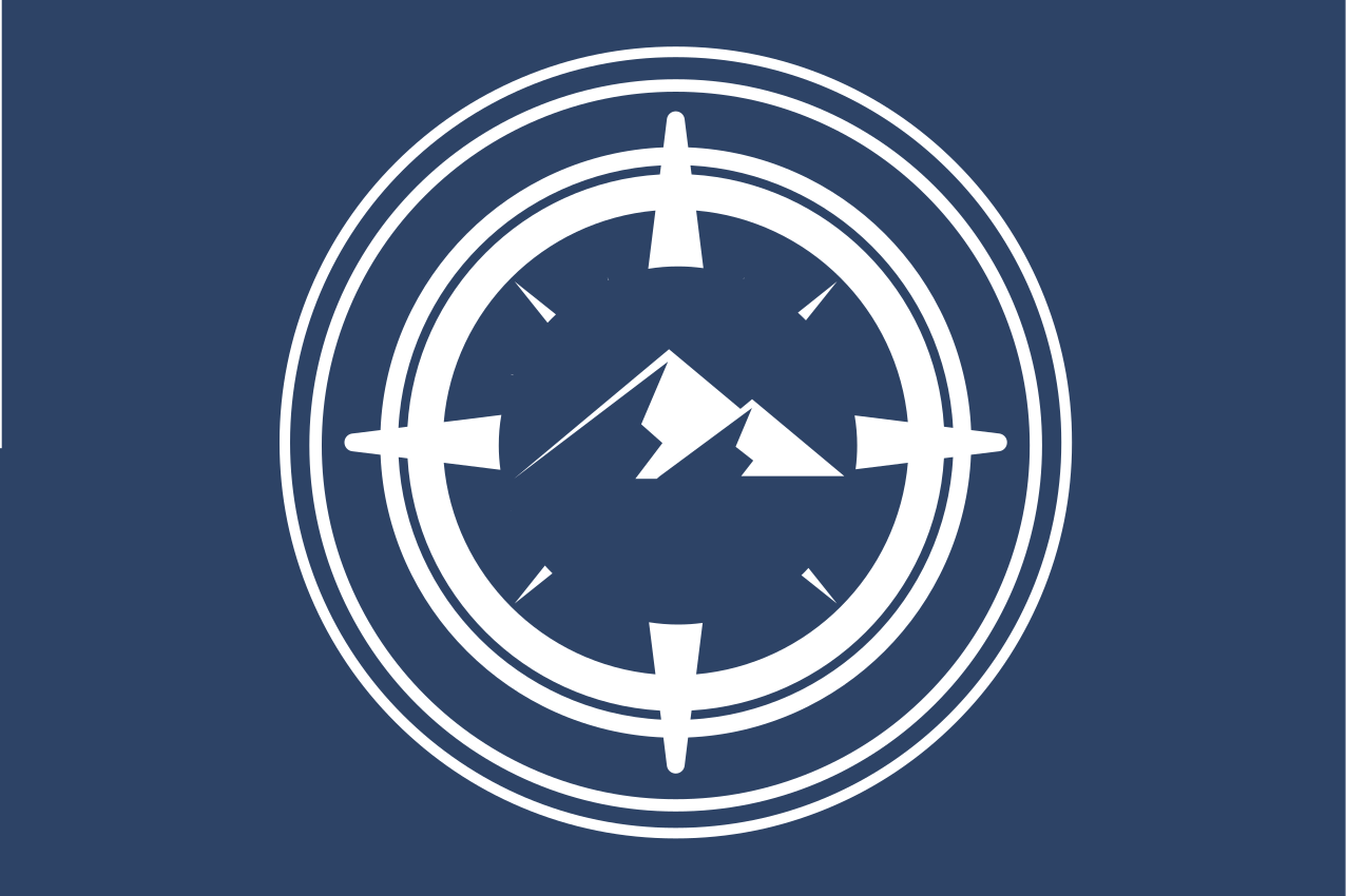 Modern placemat with mountain compass design - TenStickers