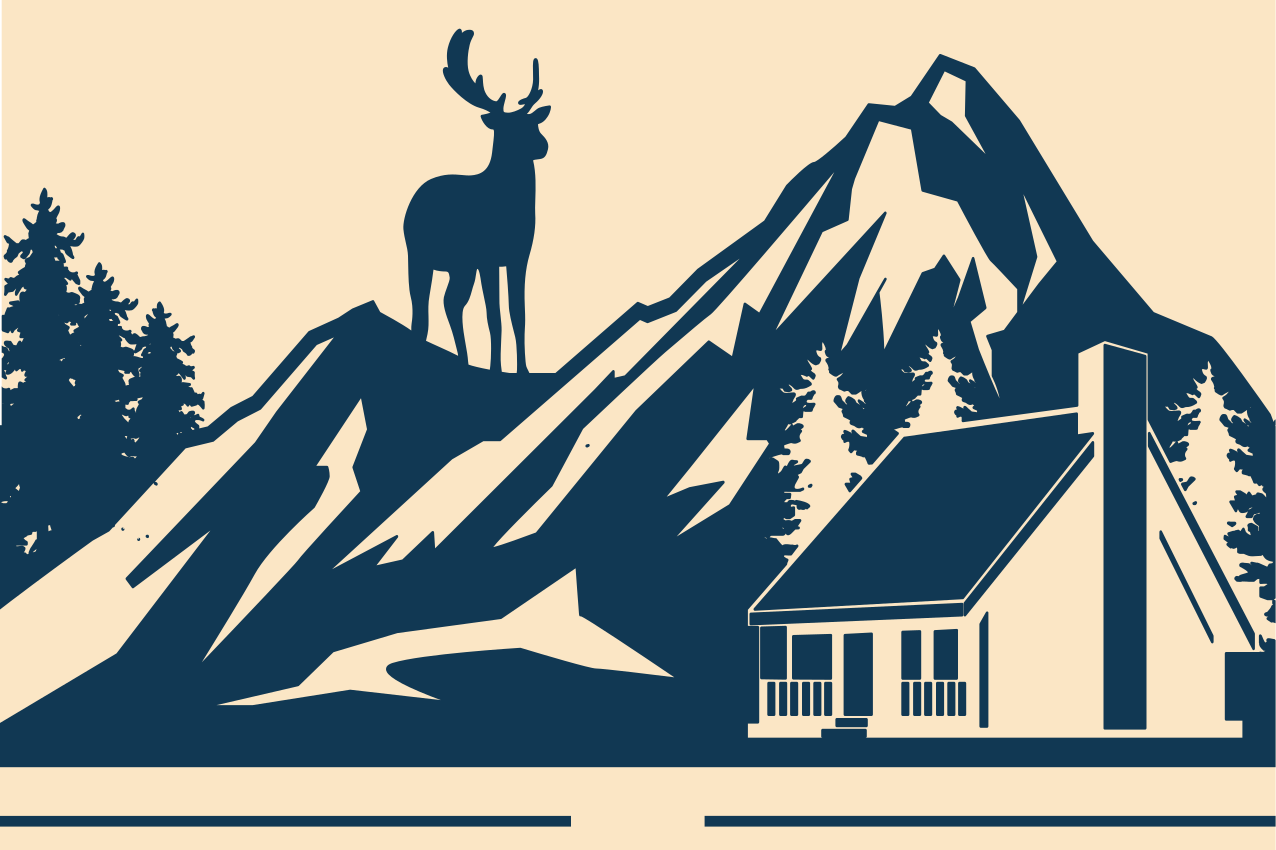 Original placemat grand mountain landscape - TenStickers