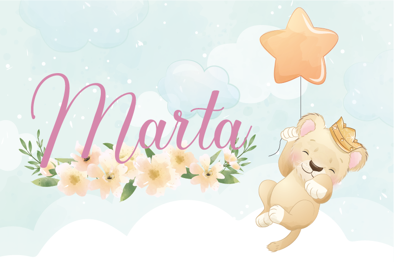 Children placemat cute lion with balloon - TenStickers