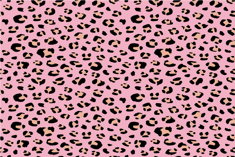 Black and pink  leopard vinyl placemats - TenStickers