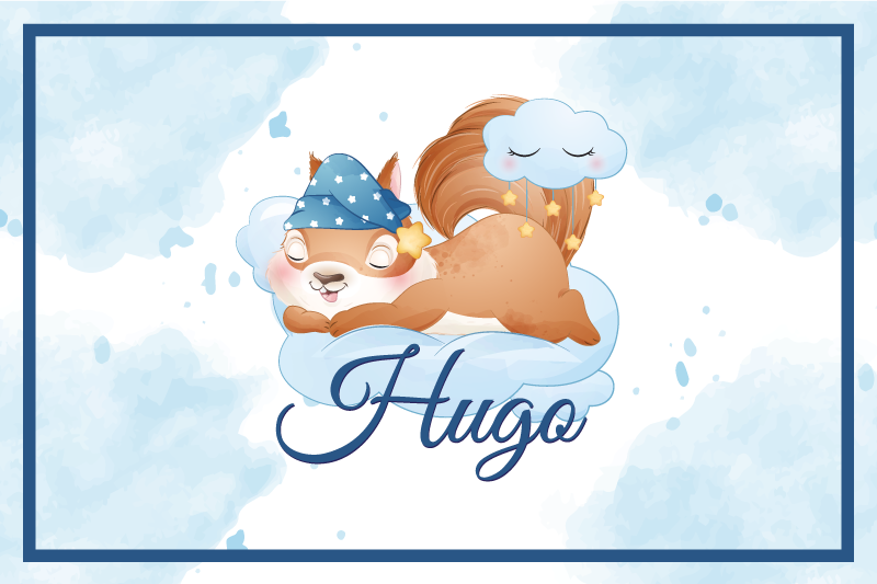 Children placemat squirrel on cloud design - TenStickers