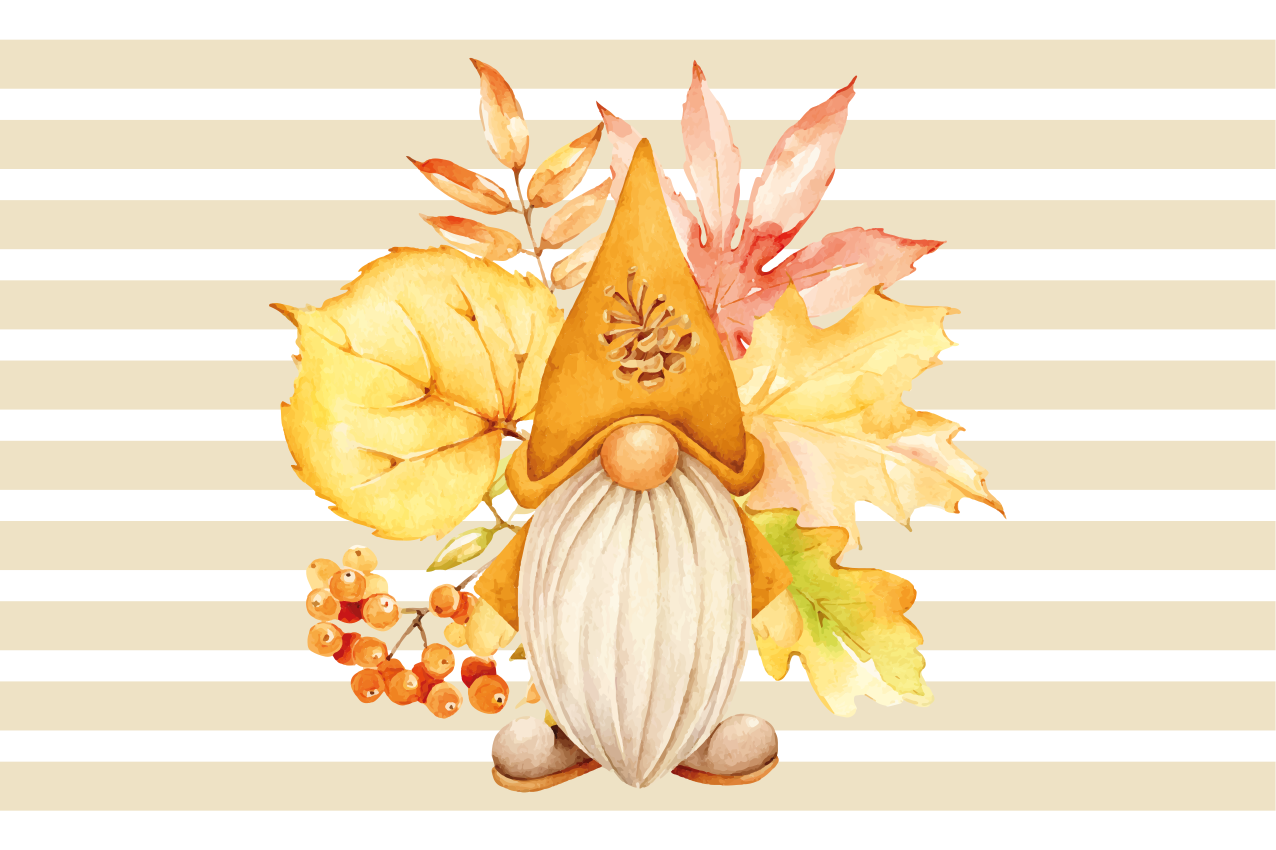 Original placemat gnome with autumn leaves - TenStickers