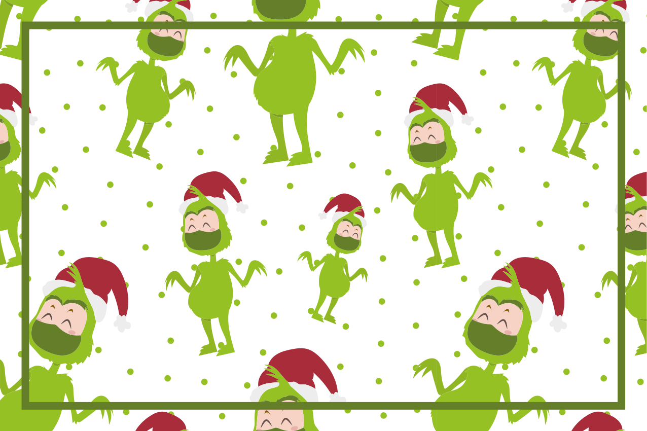 Christmas placemat featuring jolly grinch characters - TenStickers