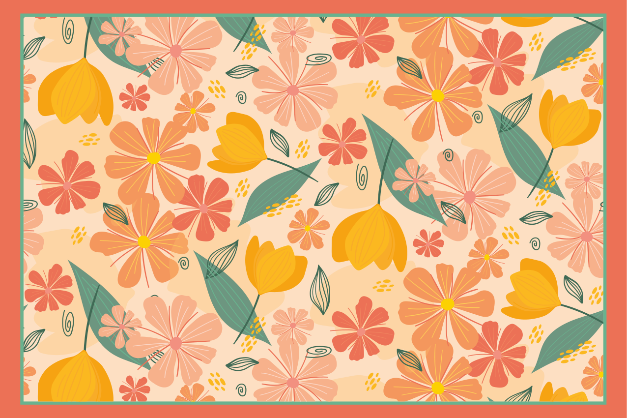 Original placemat floral design mat - TenStickers
