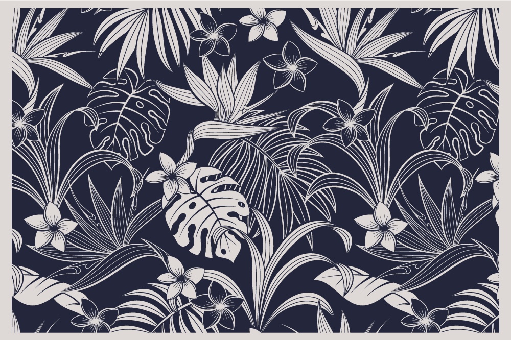 Elegant placemat tropical floral design - TenStickers