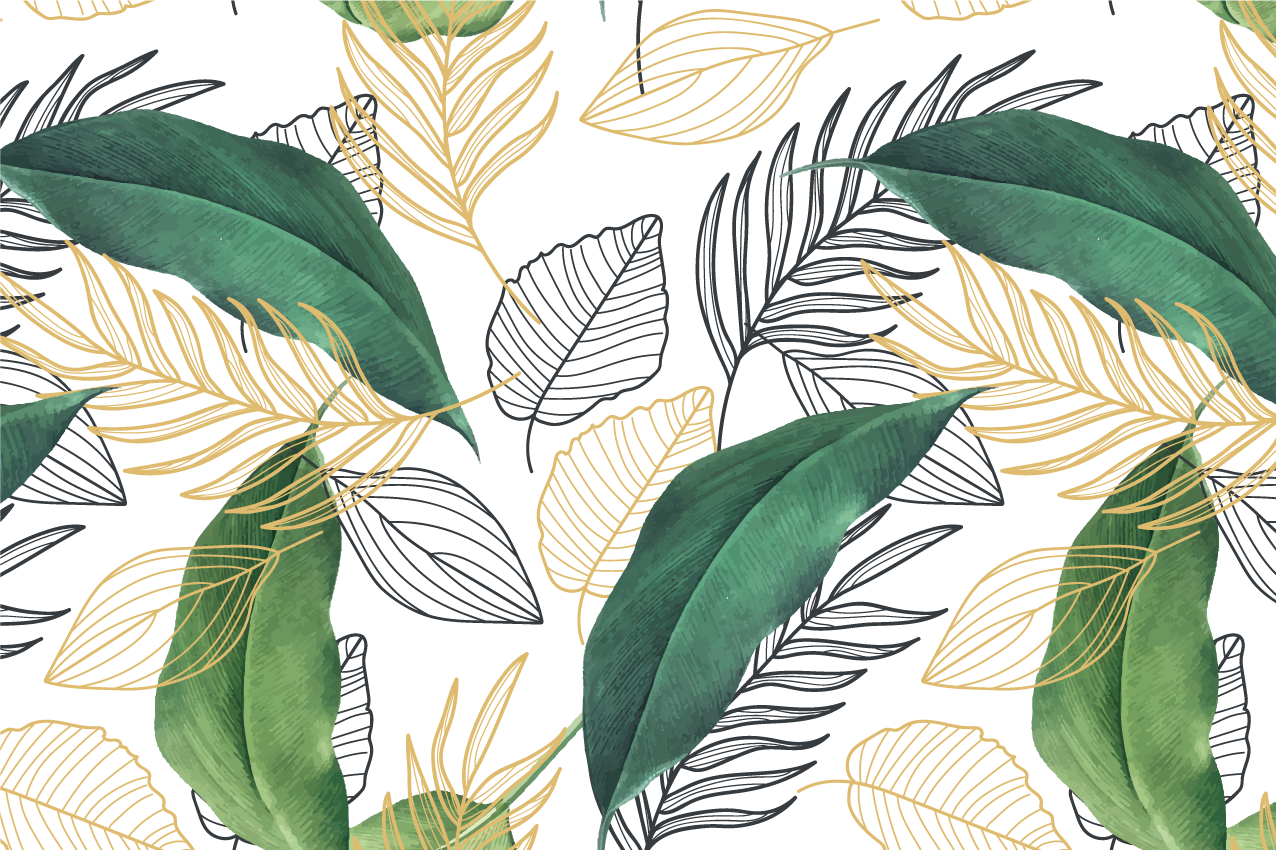 Lush green leaf patterns placemat - TenStickers