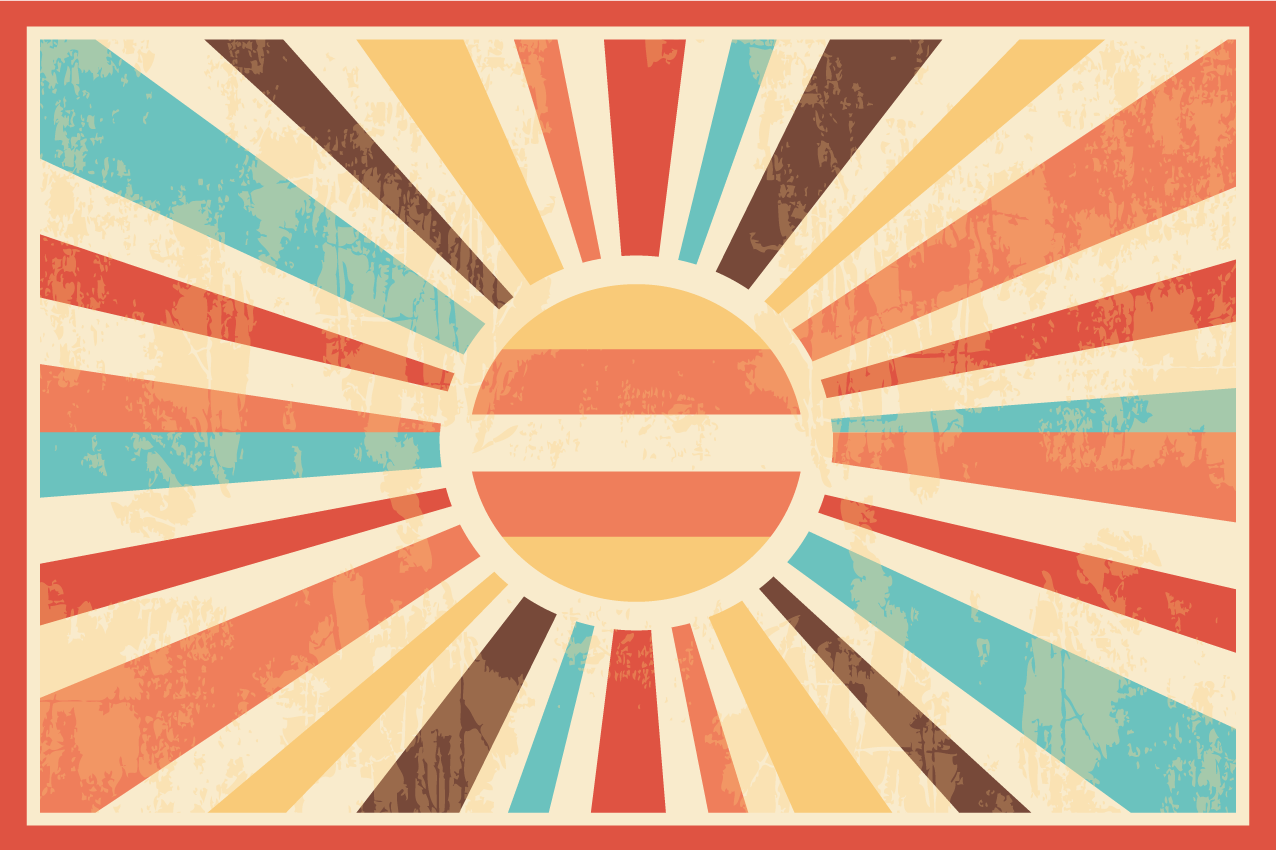 Modern placemat with vibrant sunburst design - TenStickers