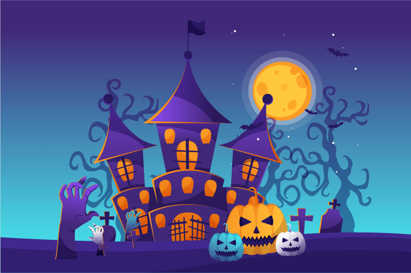 Halloween placemat spooky castle design - TenStickers