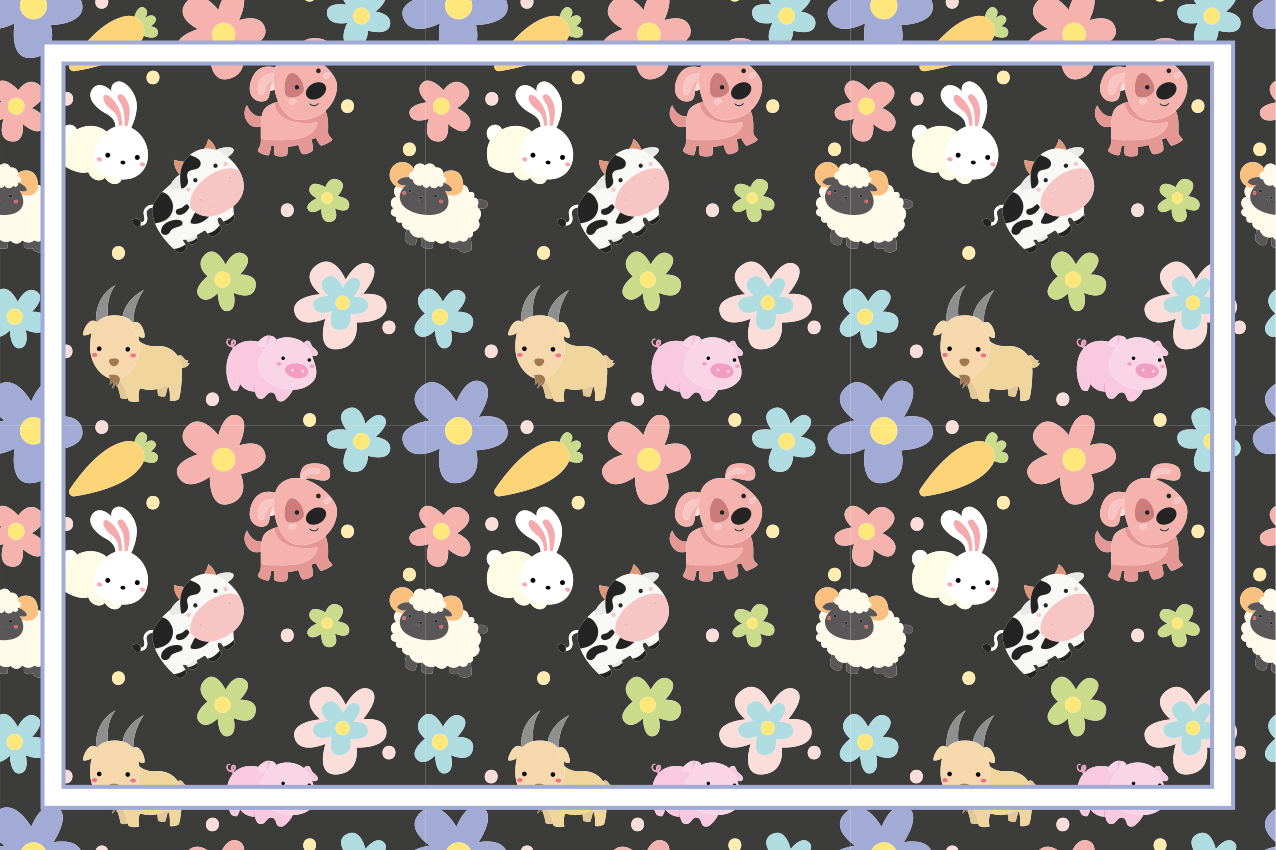 Children placemat with delightful animal designs - TenStickers