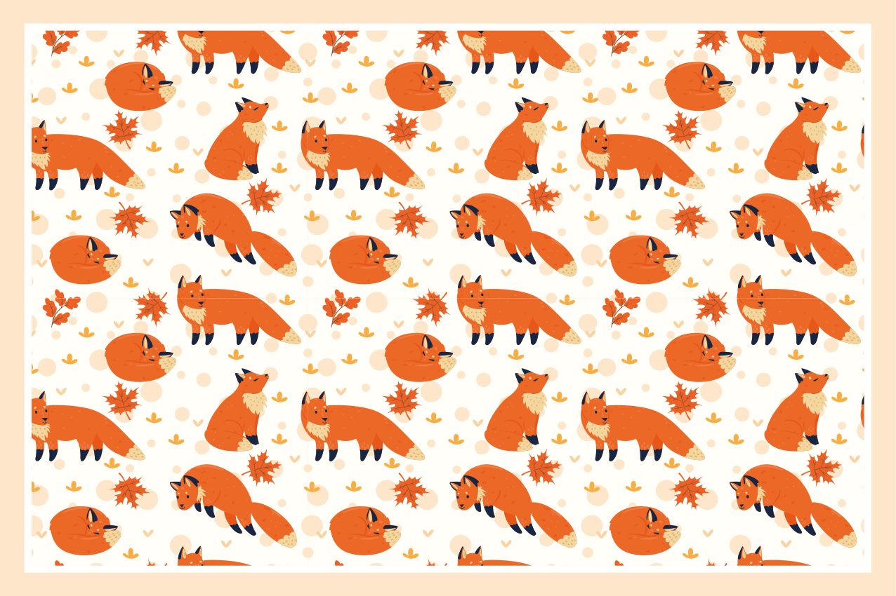 Children placemat cheerful fox designs - TenStickers