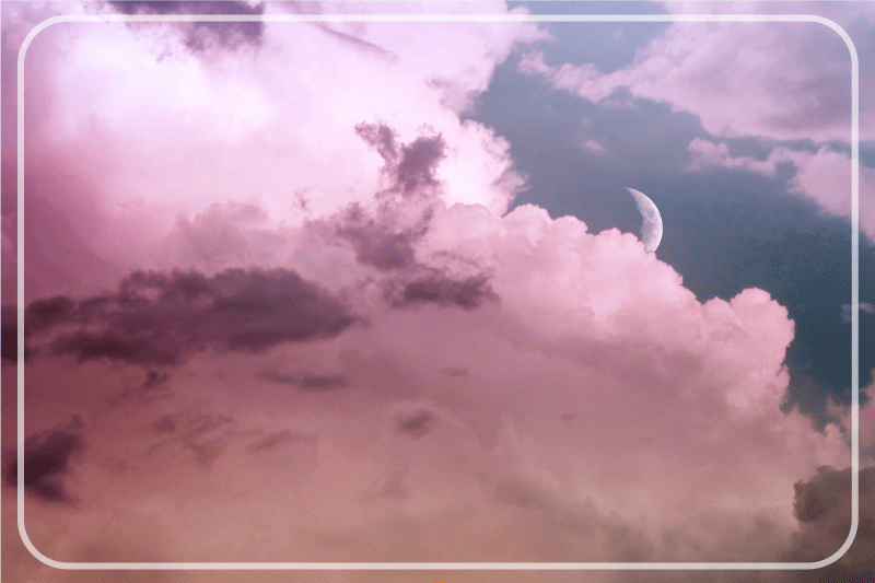 Modern placemat cloudy sky moon design - TenStickers