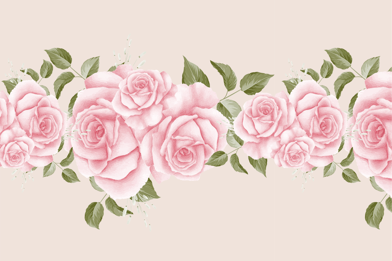 Vintage pink rose pattern elegant placemats - TenStickers