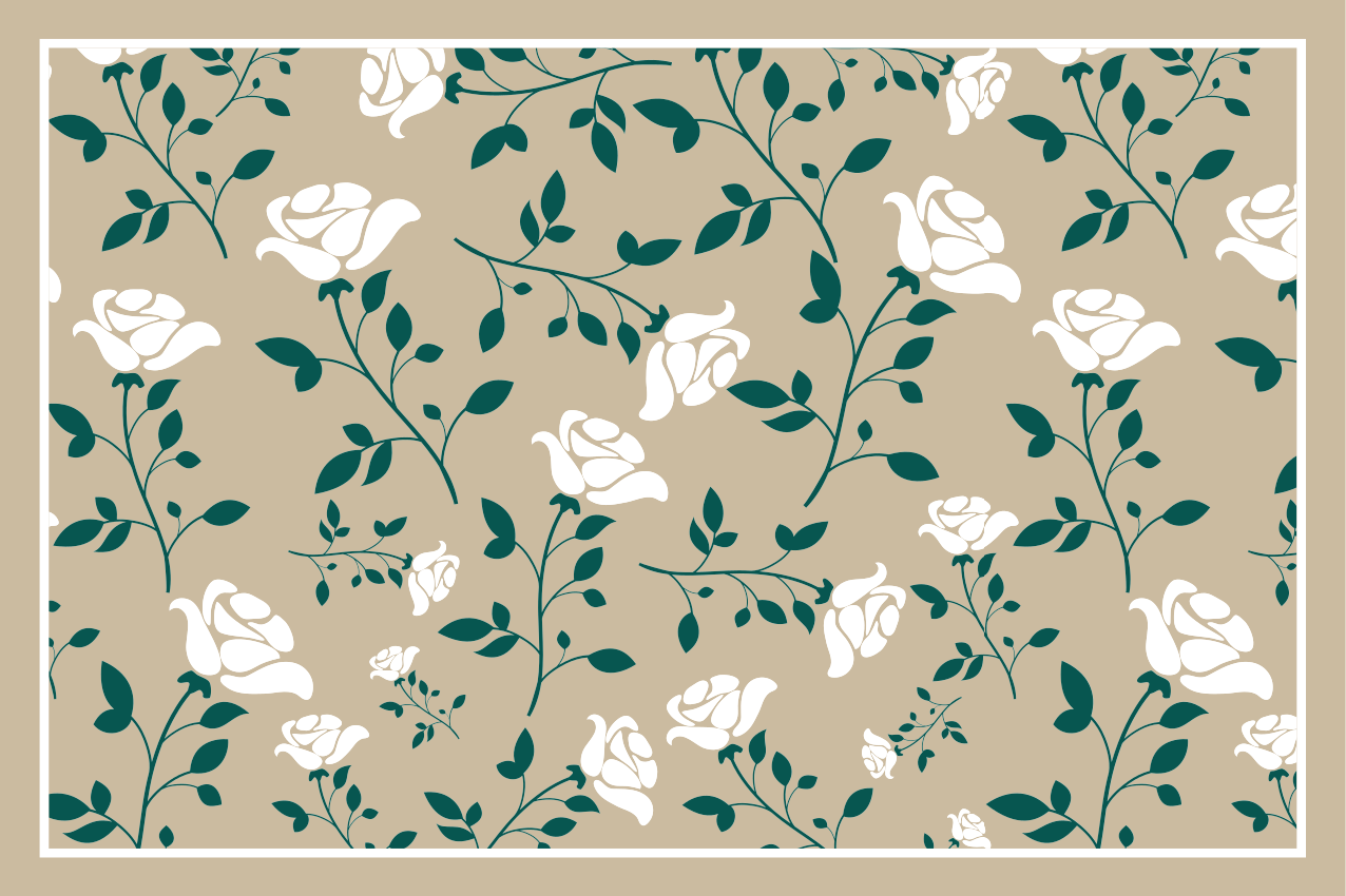 Floral greenery pattern placemat - TenStickers