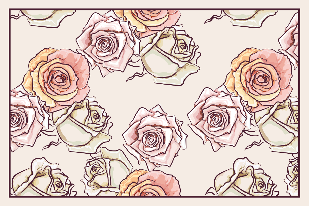 Roses pattern English style elegant placemats - TenStickers