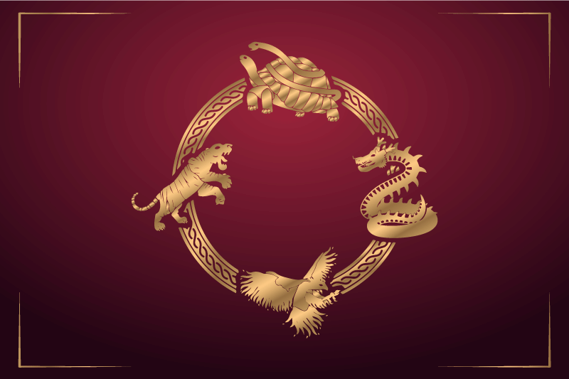 Original placemat golden animal emblems - TenStickers