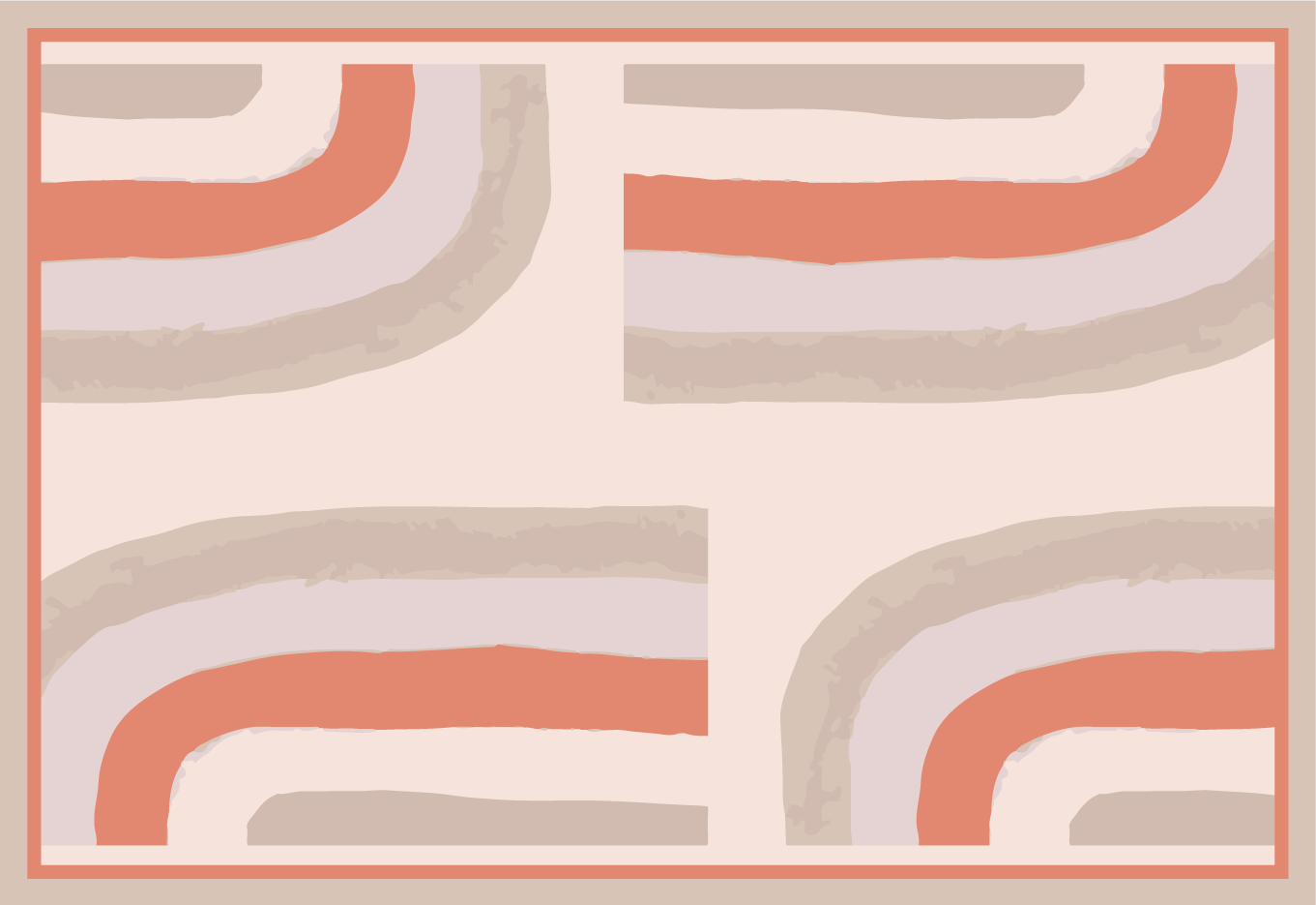 Modern placemat with colorful curved designs - TenStickers