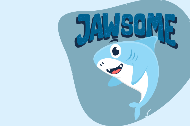 Children placemat with cheerful shark design - TenStickers