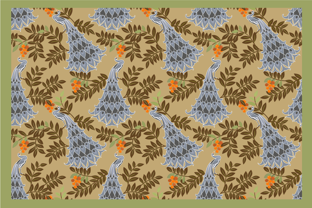African style gray peacock original placemats - TenStickers