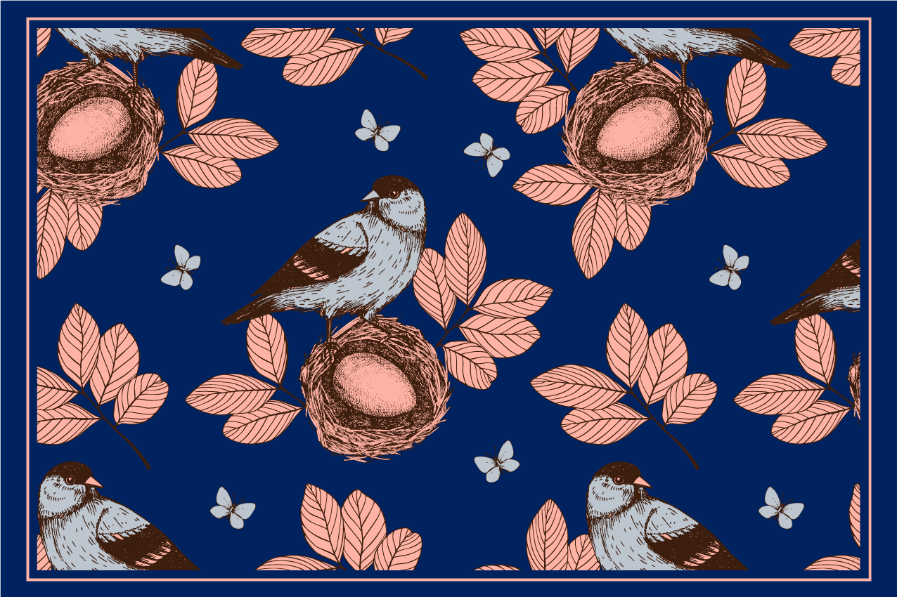 Original placemat birds nest design - TenStickers