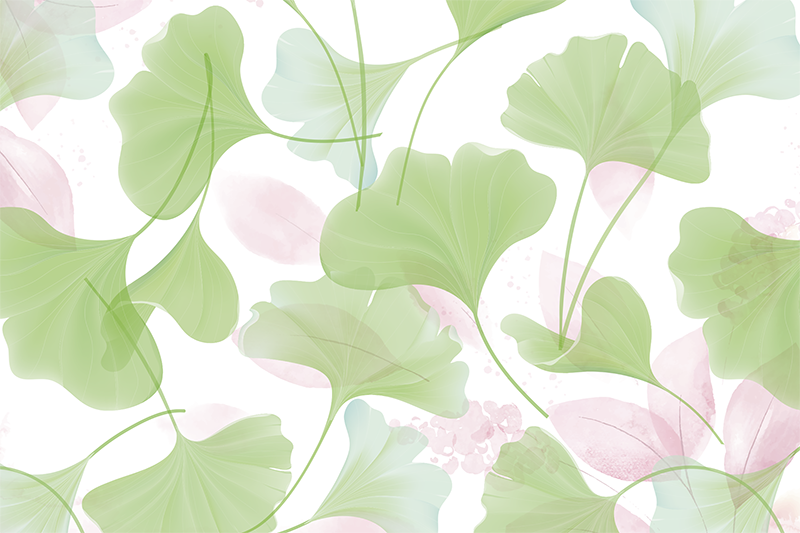 Glamour water ginko leaves elegant placemats - TenStickers