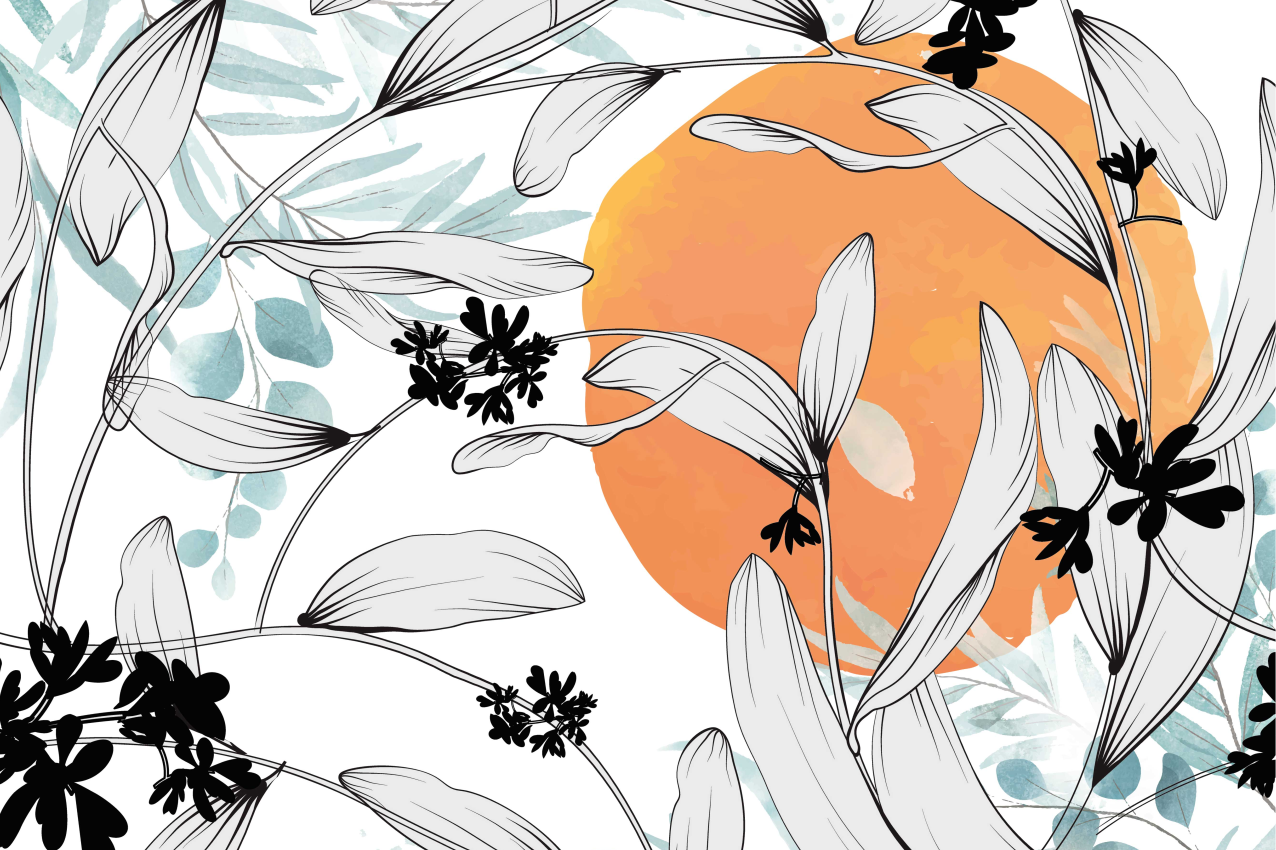 Modern placemat with floral inspired design - TenStickers