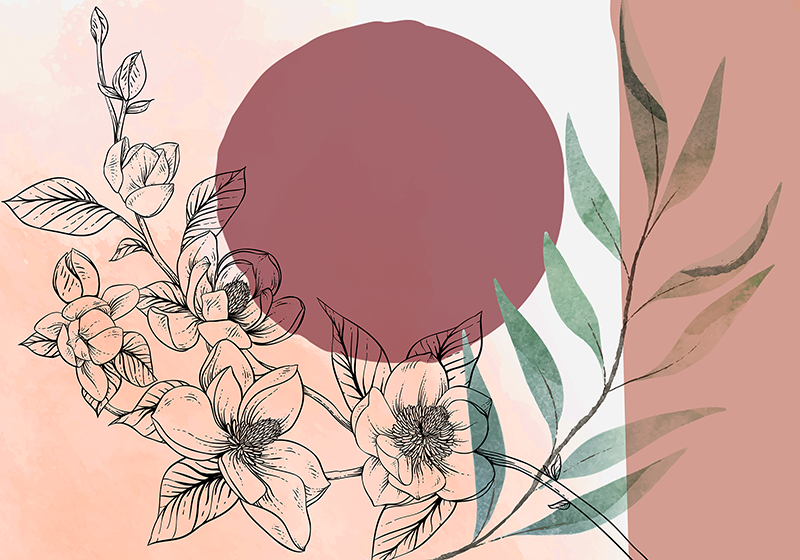 Modern placemat with floral minimalist design - TenStickers