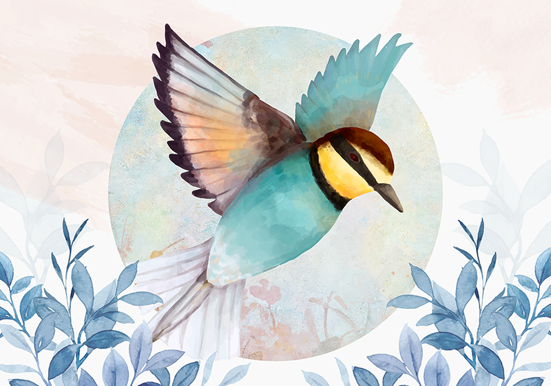 Glamour style artistic bird original placemats - TenStickers