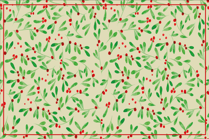 Festive Leaf Pattern Christmas placemat - TenStickers