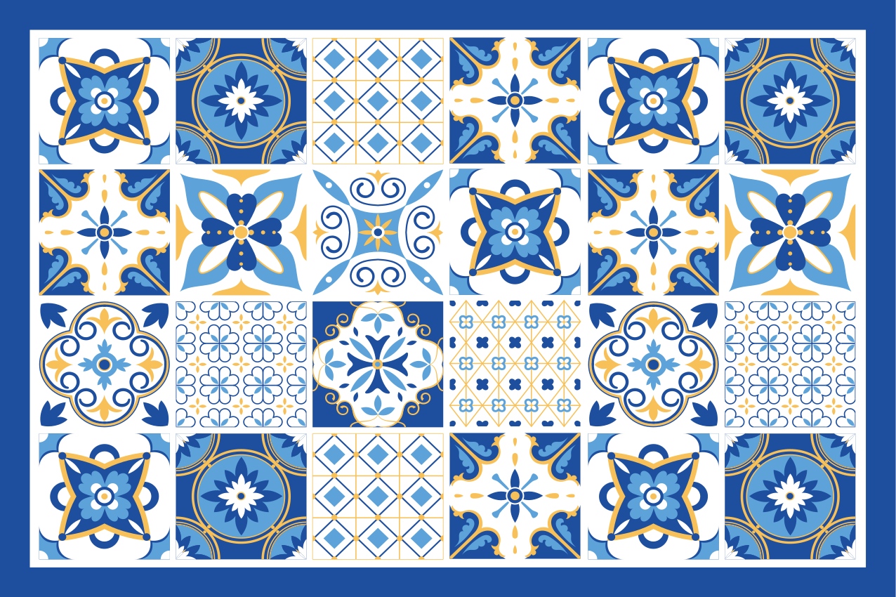 Blue Mediterranean style original placemats - TenStickers