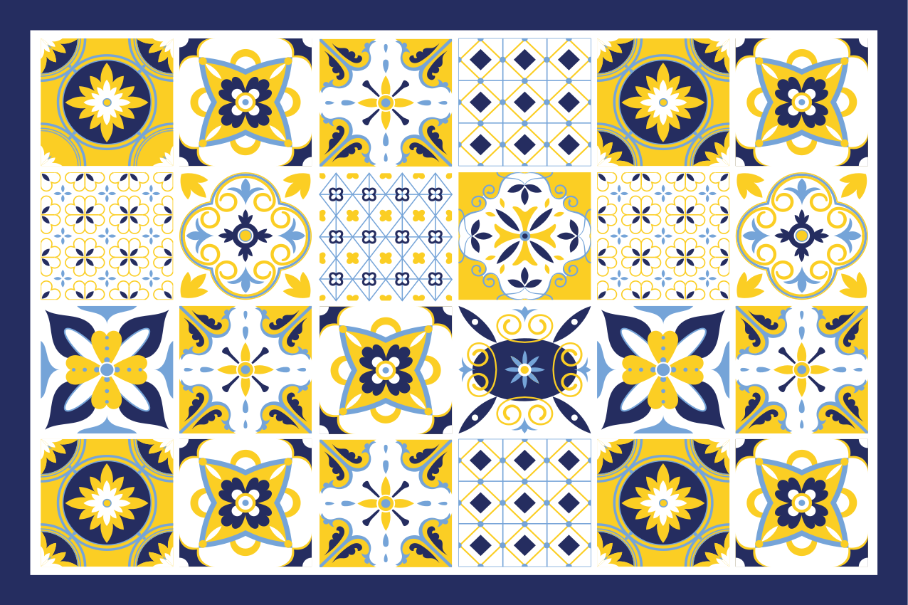 Colorful tile patterns placemat - TenStickers