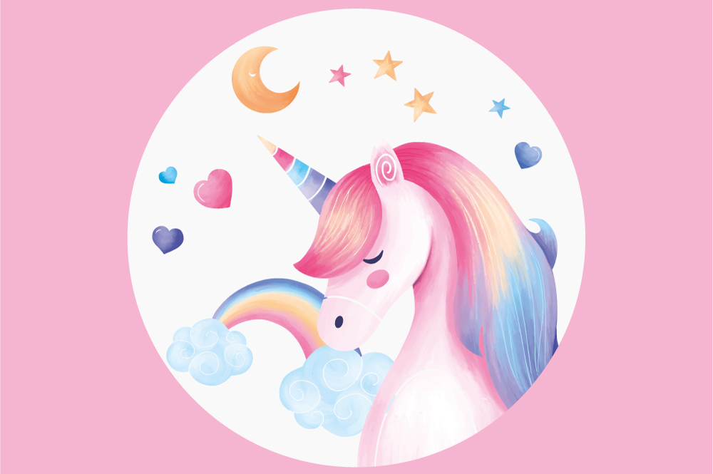 Rainbow unicorn children placemats - TenStickers