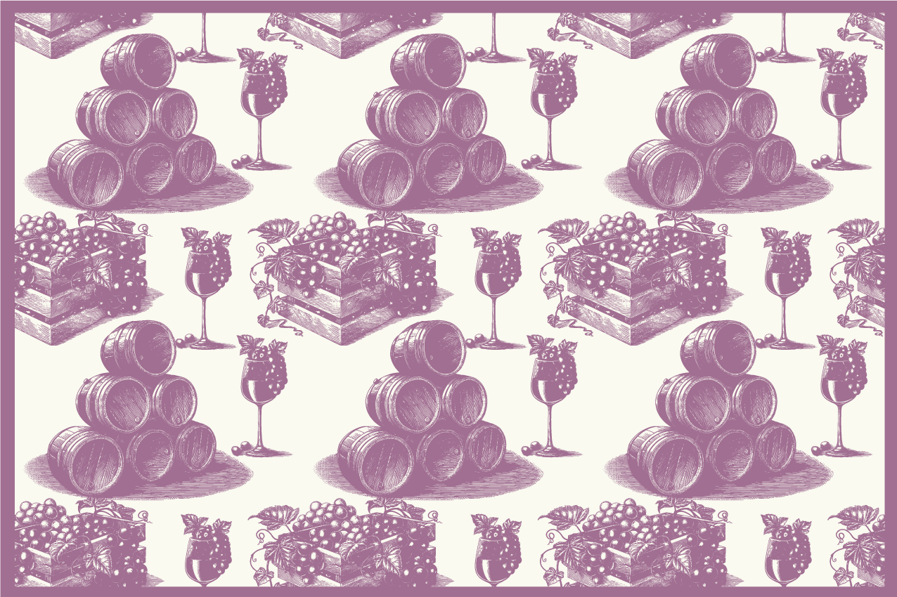 Modern placemat wine barrel stacking design - TenStickers
