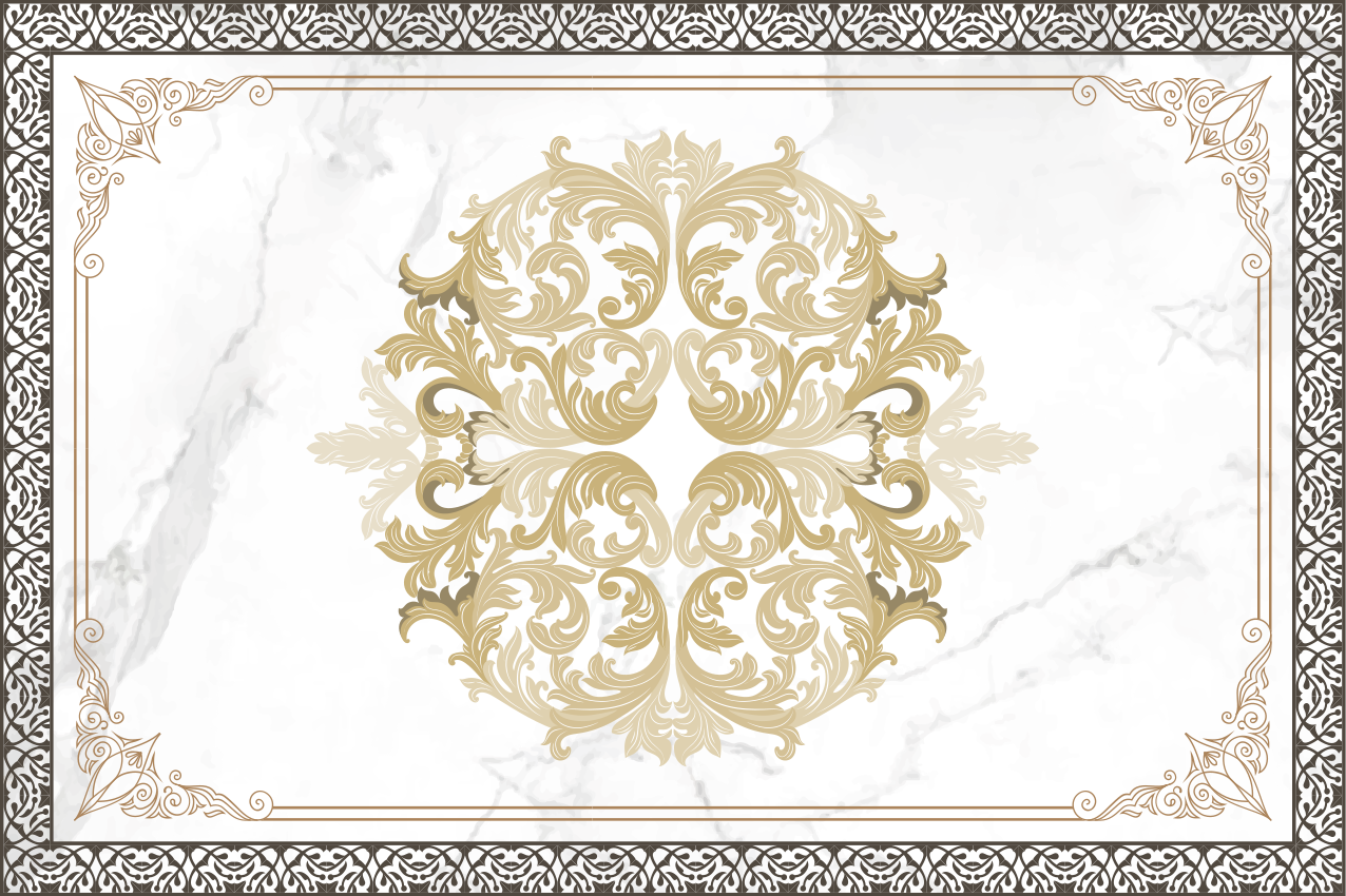 Baroque white marble elegant placemat - TenStickers