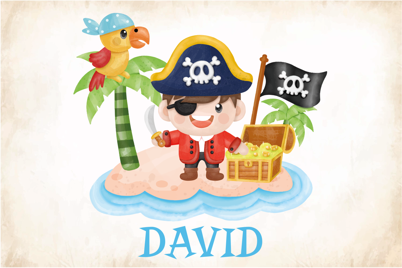 Cartoon pirate Personalised placemats - TenStickers
